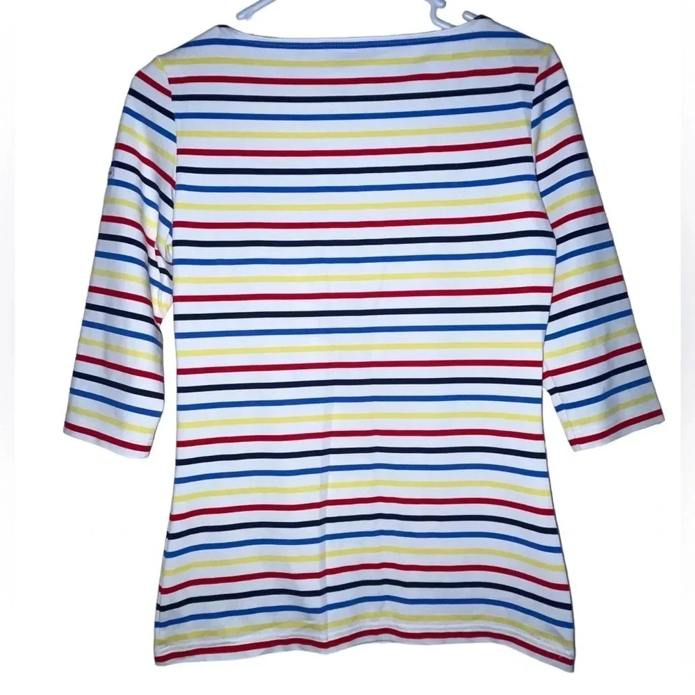 Saint James Breton GARDE-COTE 3/4 Sleeve Size 4 US Multicolor Anti-UV Preppy - Picture 2 of 8